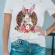 Easter Bunny Blossom Leopard Graphic Tee