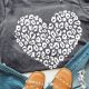 Leopard Love Heart Graphic Tee with Gray Kiss Print